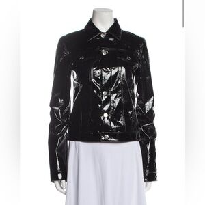 Helmut lang cropped patten leather jacket size xs